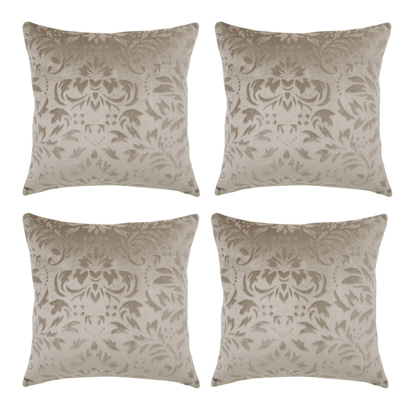 Dorazio Damask Square Cushion, Natural