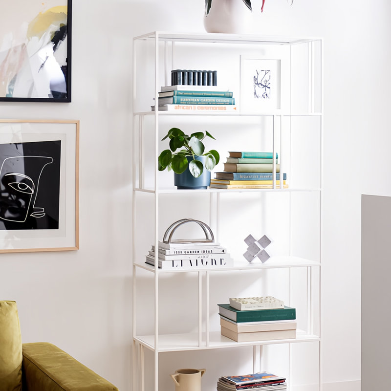 A beautiful and high-quality bookcase, White, (5 Shelves) 74.8"H x 33.4"W x 13.7"D
