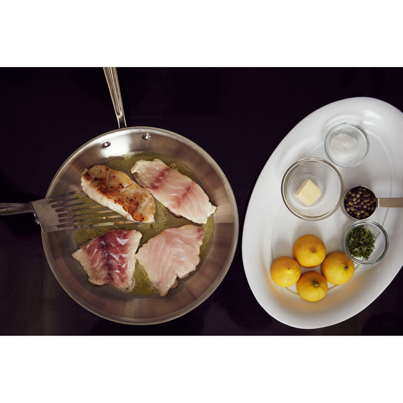 All-Clad D3® Stainless Steel Frying Pan with Lid, 10" Diameter