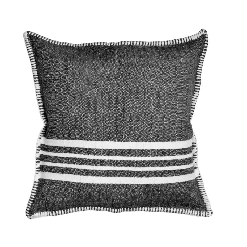 Housse de coussin en coton , 16 po x 1 po, Noir