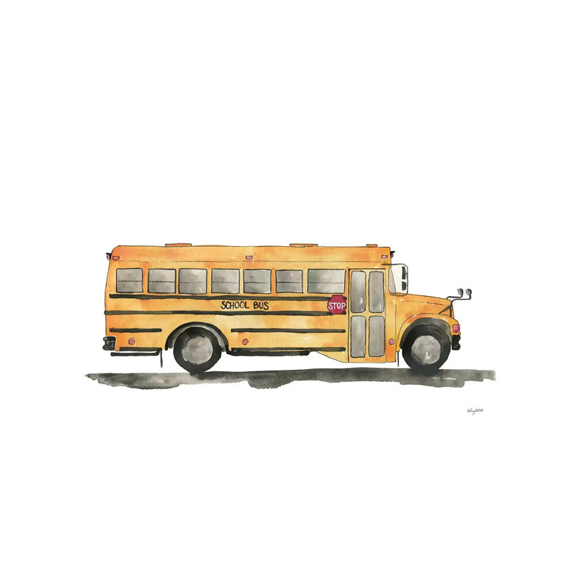 «School Bus» par Kelsey Mcnatt - reproduction d'art sur toile tendue, H 18 po x l 26 po x P 1,5 po