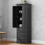 Grande armoire de rangement noire à trois tiroirs: convient aux salles de bain et aux bureaux