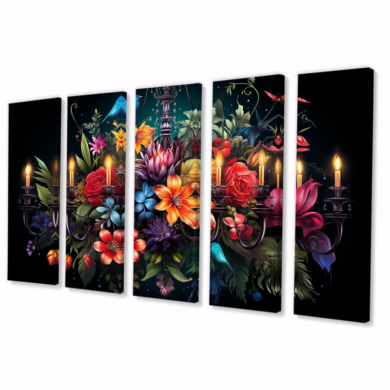 Ensemble de 5 décorations murales mixtes, H 32 po x l 80 po