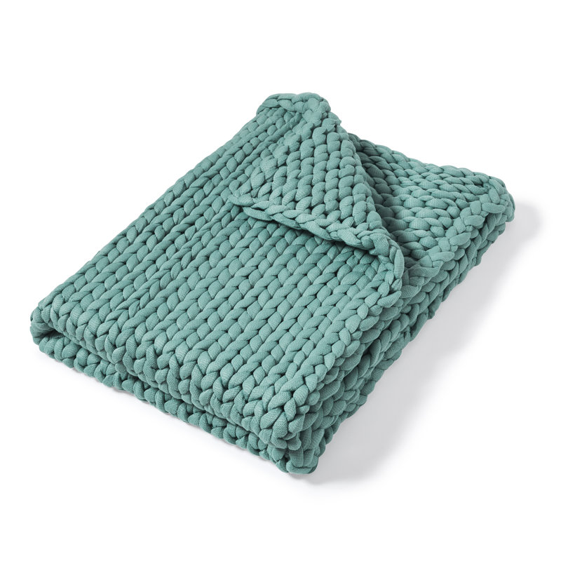 Donna Sharp Chunky Knit Aqua Woven Throw , Aqua