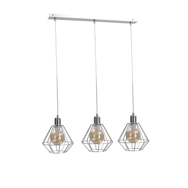 Gertie 3 - Light Geometric Pendant, Silver