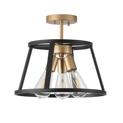 2-matte black dimmable industrial iron ceiling light