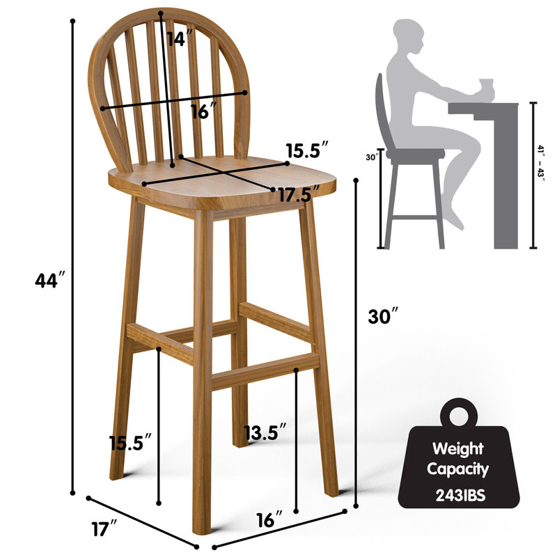 Tabouret de bar 30 po Valirie, 2