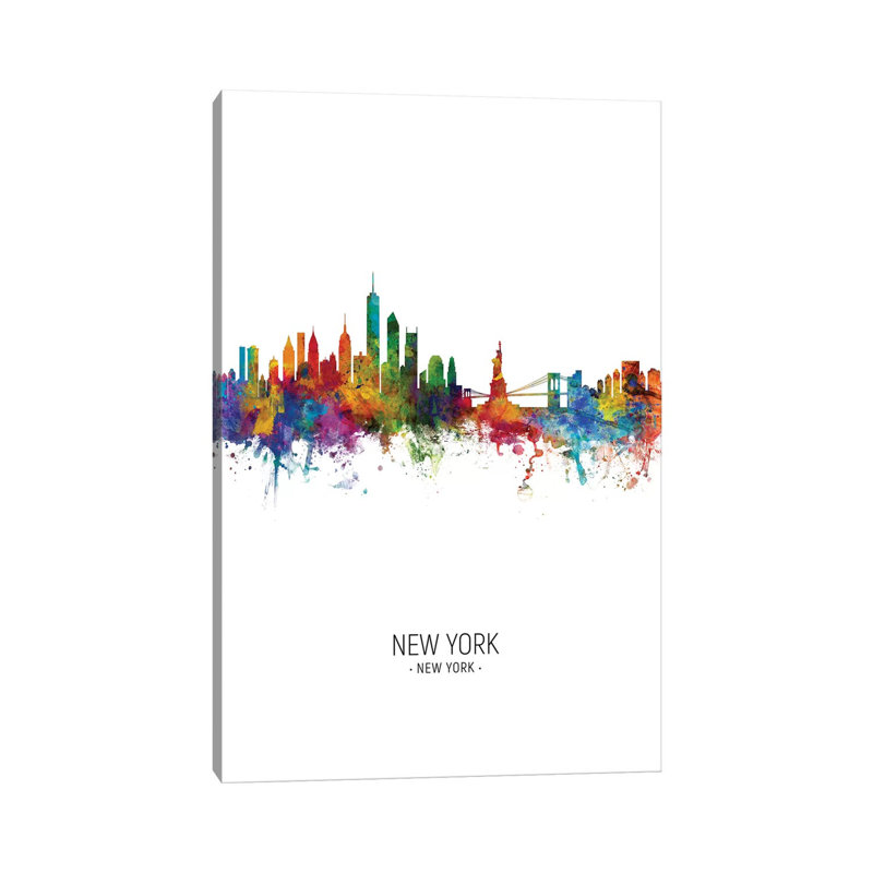New York Skyline Portrait by Michael Tompsett - Wrapped Canvas Print, 20.32 cm H x 30.48 cm W