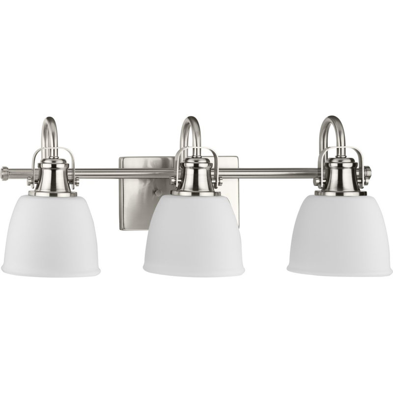 3 - Light Dimmable Vanity Light, Brushed Nickel