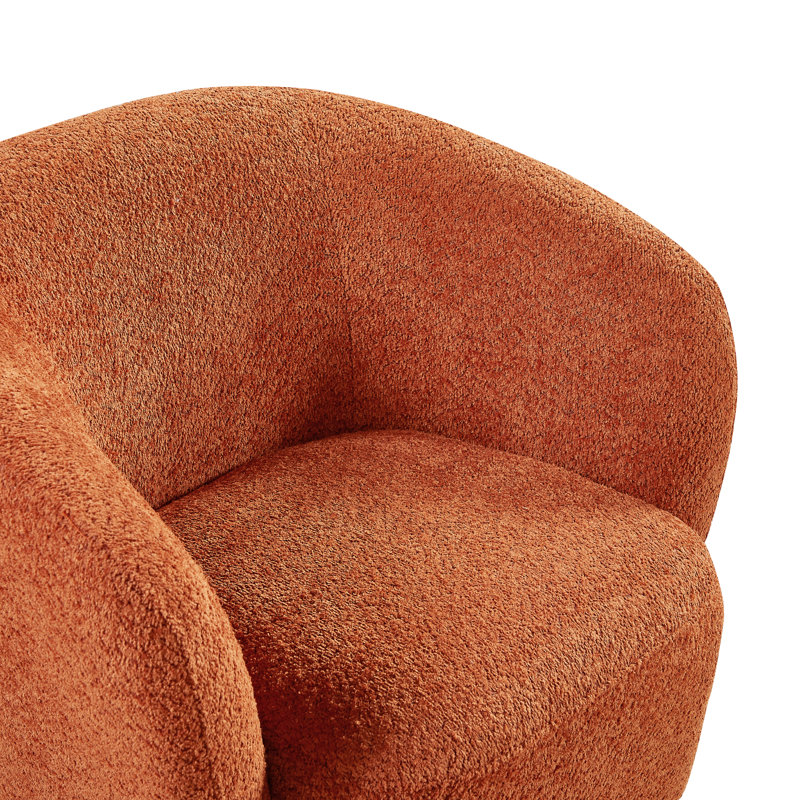 31.1"Width 360-degree swivel Barrel Chair, Red Foam Padding