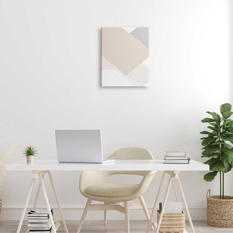 «Modern Abstract Contemporary Contemporary Neutral Tone Stripe» par Urban Epiphany - impression, Toile tendue