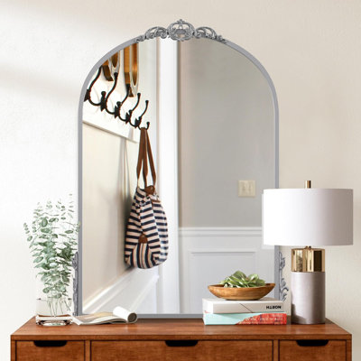 Antique Arched Crown Baroque Vanity Mirror