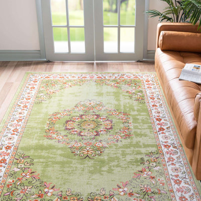 Tapis vert de style oriental
