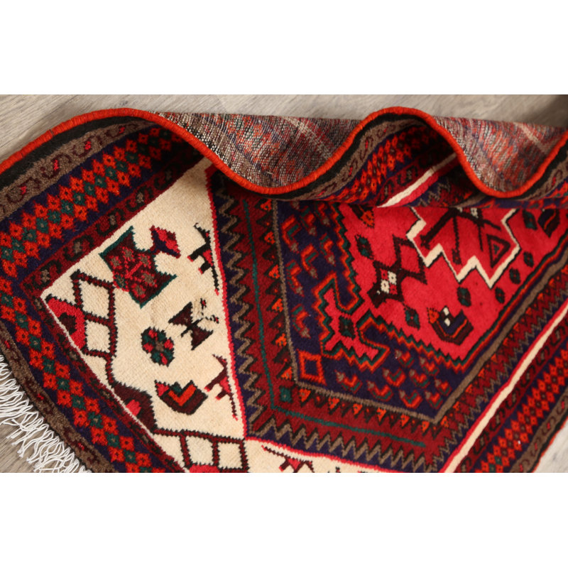 One-of-a-Kind 3'2" X 5' New Age Wool Area Rug in Red
