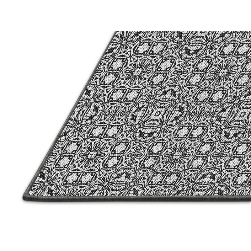 Tapis gris tissé à la machine, Rectangle 6 pi x 9 pi