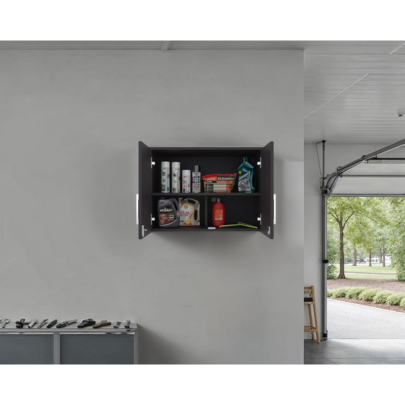 Armoire de rangement murale Parisia à deux étagères, une solution de rangement idéale pour organiser votre maison, Wenge