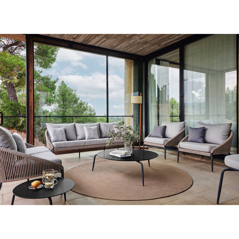Rodona Outdoor 5 - Piece Conversation Set, Canvas Aruba Sunbrella® Canvas
