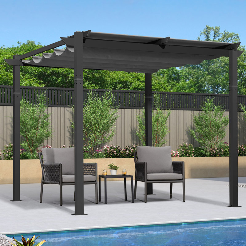 3m x 3m Aluminium Pergola, Grey