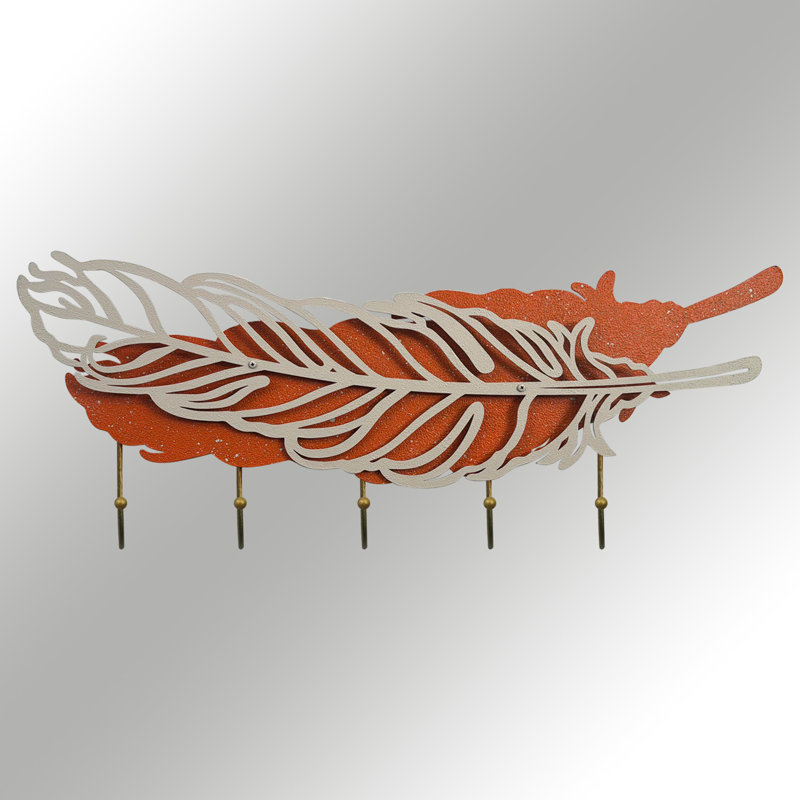 Hand-Painted Metal Wall Hook, 23.6 x 9.3 inches | 100% Metal Construction, Thickness: 0.03 inches | Stylish & Durable Storage Solution for Home Decor, Organize Coats, Bags & More, Ideal for Entryway & Kitchen
