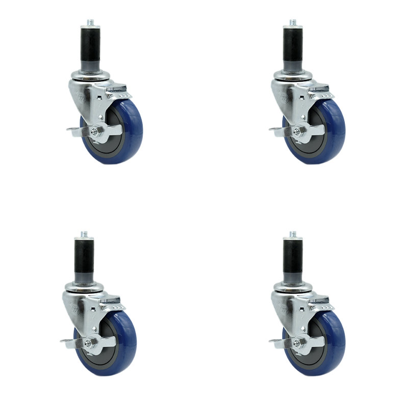 Jeu de roulettes extensibles en polyuréthane, Bleu