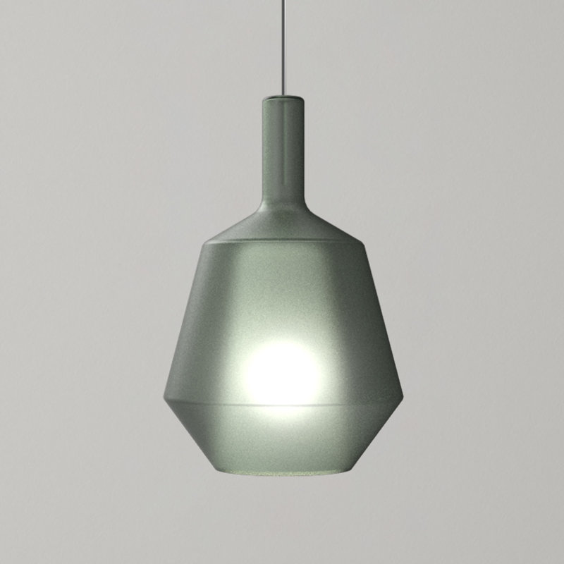 MOM 1 - Light Pendant, Black, Sage Green Glass