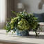 Hydrangea and Ruscus Arrangement in Ceramic Pot