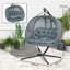 Outsunny Outdoor Double Hanging Chair Swing Chair Metal Stand Charcoal Grey