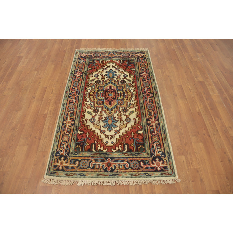 Tapis traditionnel indien en laine fait à la main 3 x 5