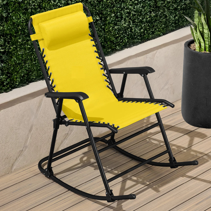 Outdoor Rocking Lounge Chair, Sunflower Yellow