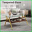 Table basse moderne en verre trempé pour le salon - Pieds en métal robustes, faciles à nettoyer et amp; Capacité de 220 lb-121049100-121049102