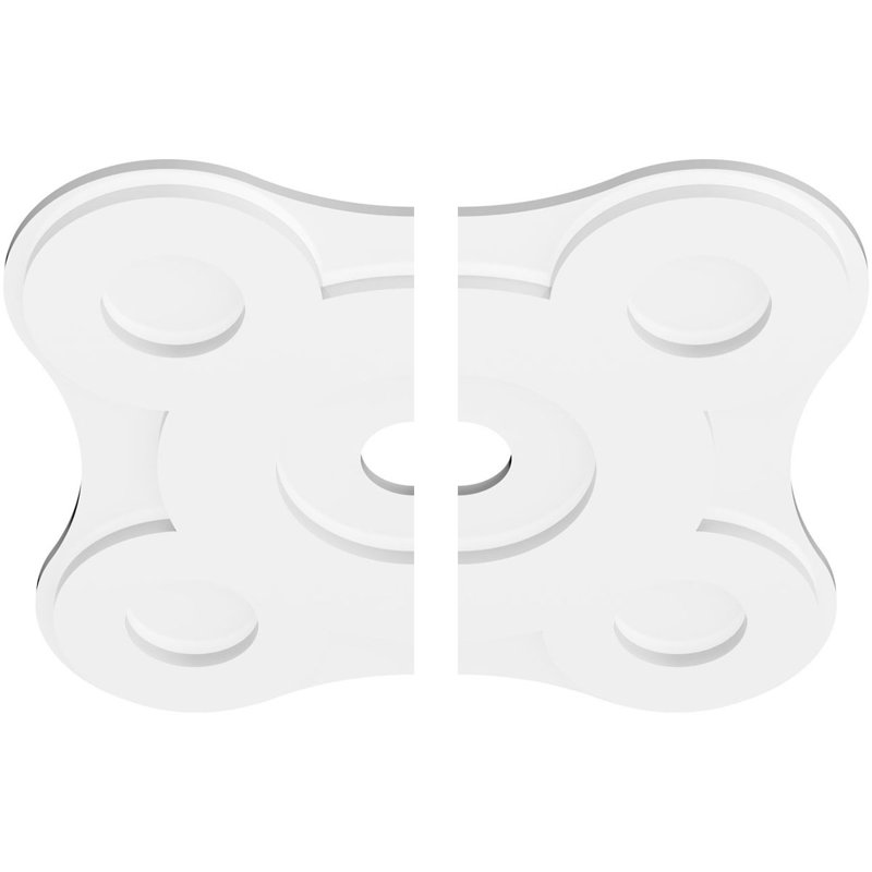 Médaillon de plafond contemporain en PVC de qualité architecturale Luna, H 1 po x l 22 po x P 22 po