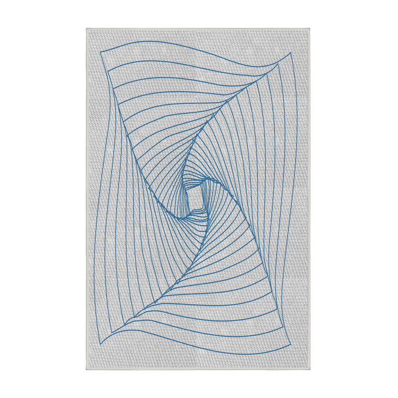 Tapis de zone bleue à motifs, Rectangle 7 pi x 9 pi
