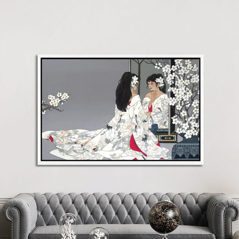 Reflections - Painting on Canvas, 152.5 cm H x 101.5 cm W, White Framed