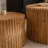Vintage Fashion Style Cylindrical Nesting Coffee Table Set With Vertical Textured Embossed Design For Living Room, Office And Dining Room (Set Of 2)-405289732-414131946