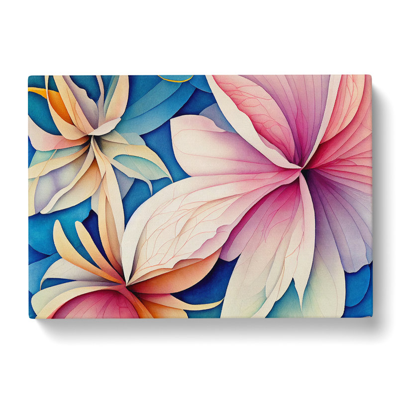 Resplendent Watercolour Flowers - Wrapped Canvas, 35cm H x 50cm W x 3cm D