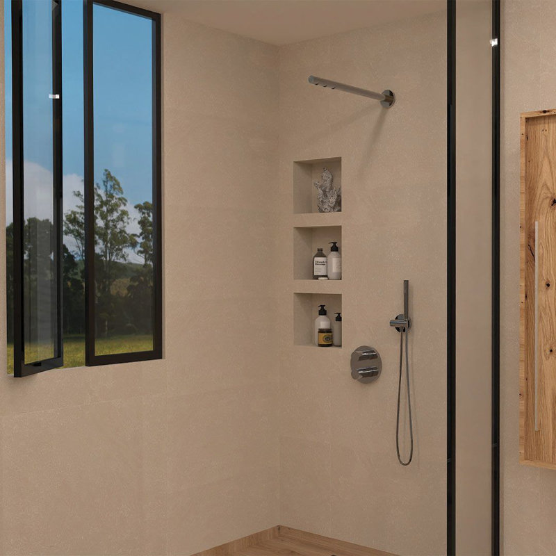 Système de douche en laiton avec douchette DAX Portofino, Métal industriel