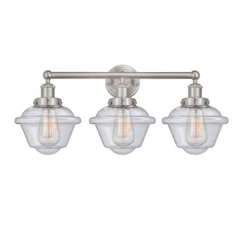 Éclairage pour meuble-lavabo à 3 lumières à intensité variable Grourke, Mercurisé, Nickel satiné brossé