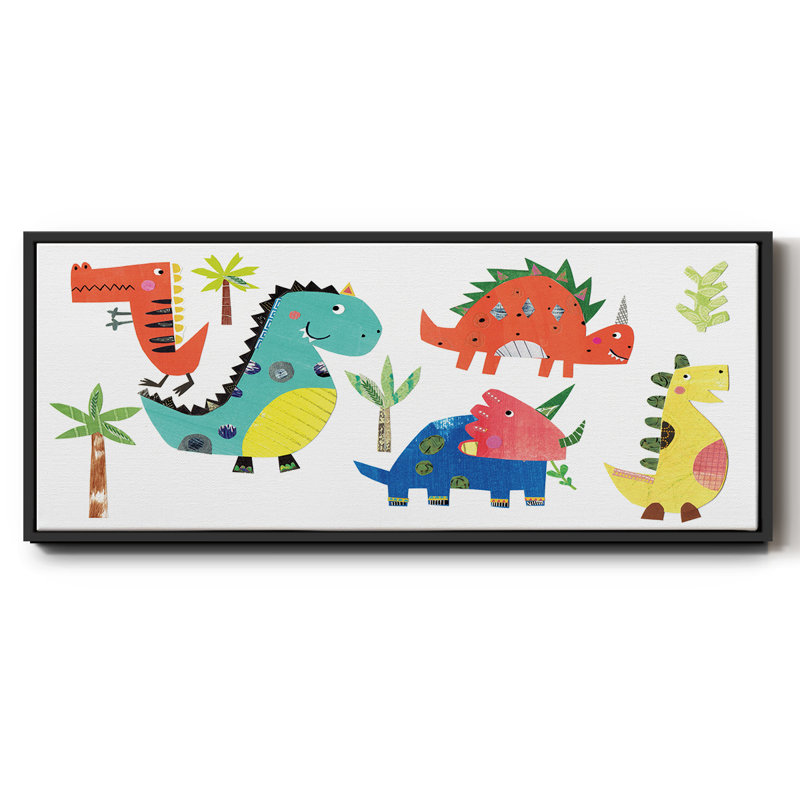 Dino Party- Framed Canvas