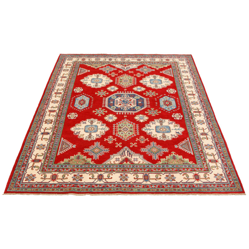 Tapis unique en laine noué à la main 6 pi 9 po x 9 pi 7 po nouvel âge Moniq