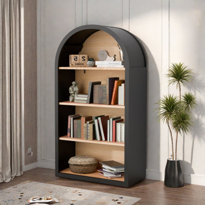 Bibliothèque arquée avec tablettes de rangement