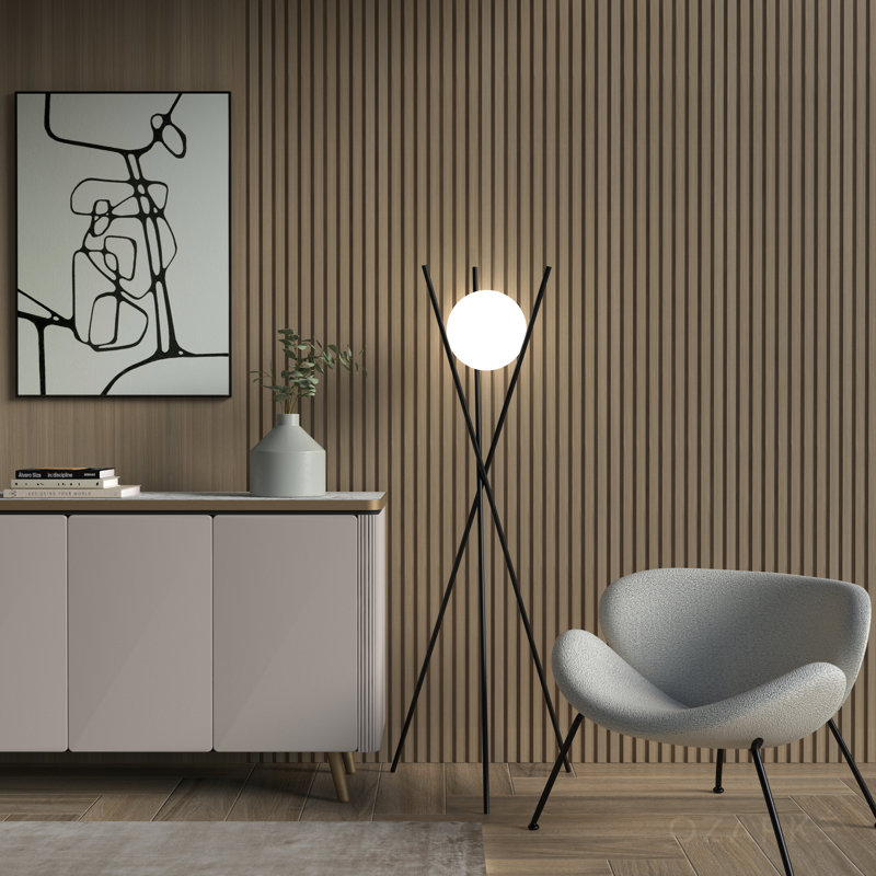 Romantas 65'' Torchiere Floor Lamp, Matte Black