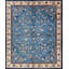 Blue Floral Medallion Hand Knotted Pile Rectangle Wool Antique 1920s Rug