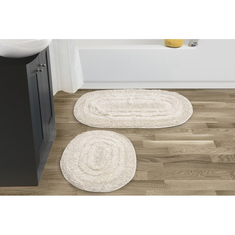 Ensemble de tapis de bain 2 pièces Leodore, Crème