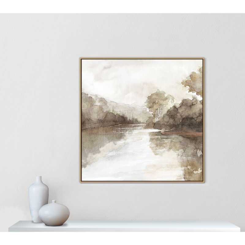 «Fall Nature Print» par Eva Watts, L 46,5 po x H 46,5 po, Toile avec cadre, Flotteur naturel