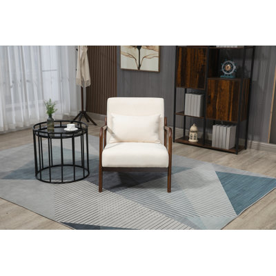 Chaise d'appoint Mid-Century moderne avec structure en bois