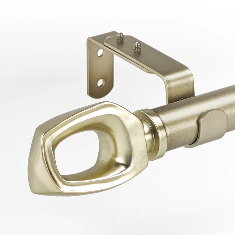 Ensemble de tringle à rideaux simple réglable 1-1 / 8 de diamètre avec faiteaux, 36" - 72"