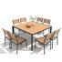 8-Person Aluminum Outdoor Dining Set with Stacking Chairs and Umbrella Hole