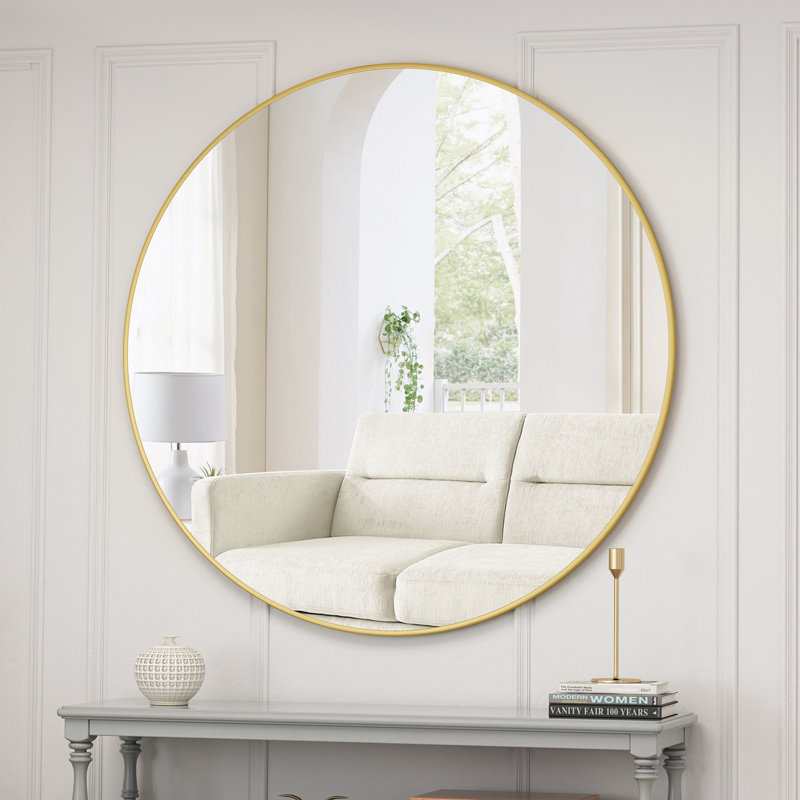 Metal Wall Mirror, Gold, 38.19" x 38.19"