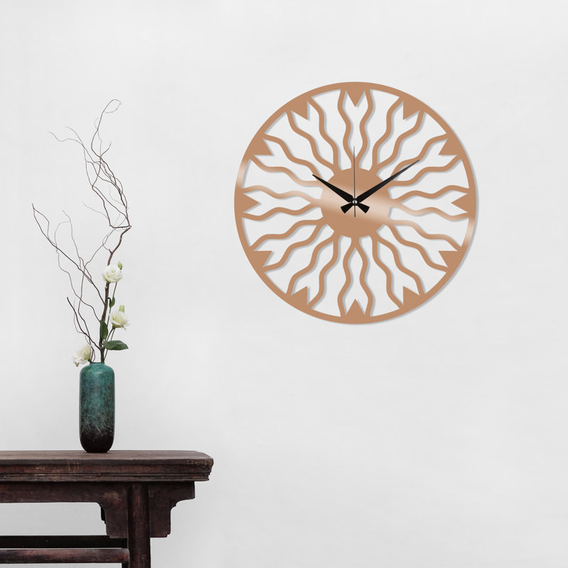 Metal Wall Clock, Copper/Black