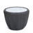 19.7" Pleated Leather and Marble Tabletop Drum Round End Table-1077475517